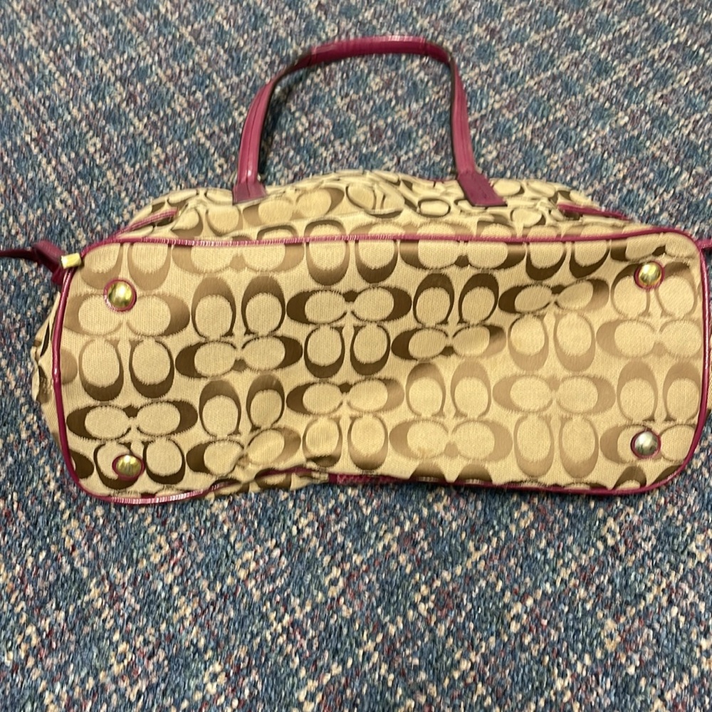 Used Coach Signature Python Stripe Carry-All - Picture 7 of 17